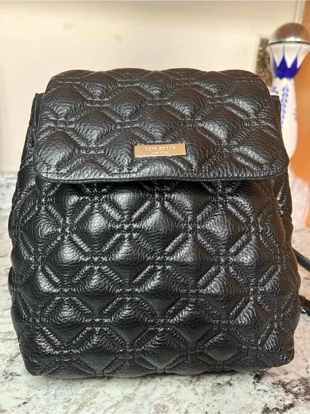 Kate Spade Whitaker Place Quilted Leather “Marley" Backpack - Black EUC